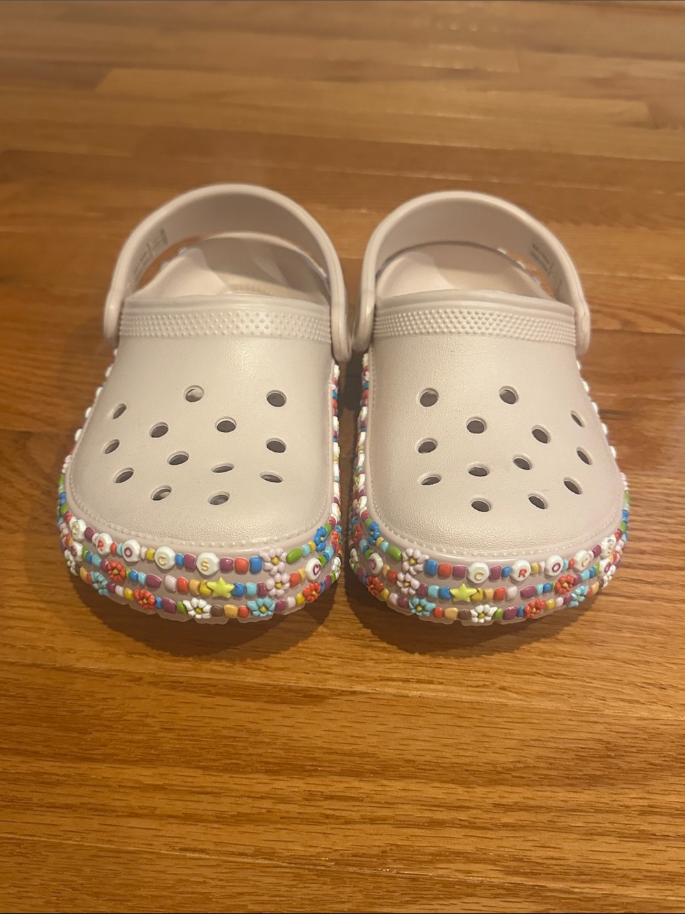 NWOT Brand New Girls Crocs - letter beads